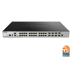 D-Link 28-Port Managed Stackable Switch with 10GbE Ports | 20 GbE Ports + 4 Combo 1GbE/SFP Ports + 4 10GbE SFP+ Uplink Ports | L3 (DGS-3630-28TC/SI)