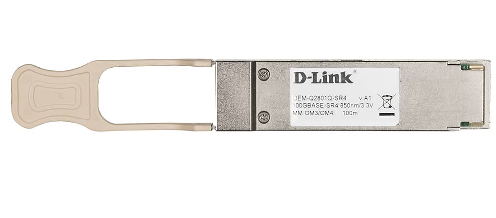D-Link 1-Port 100GBase-SR4 Multi-Mode QSFP28 Transceiver (Up to 70m (O