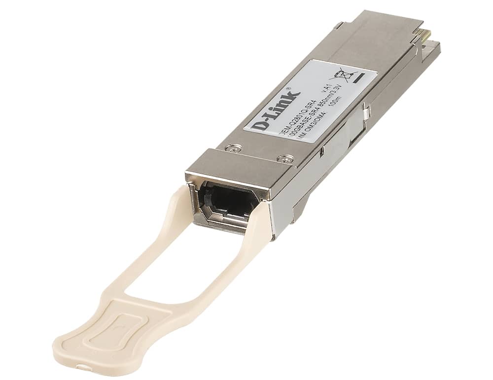 D-Link 1-Port 100GBase-SR4 Multi-Mode QSFP28 Transceiver (Up to 70m  (OM3)/100m (OM4)) - (DEM-Q2801Q-SR4)