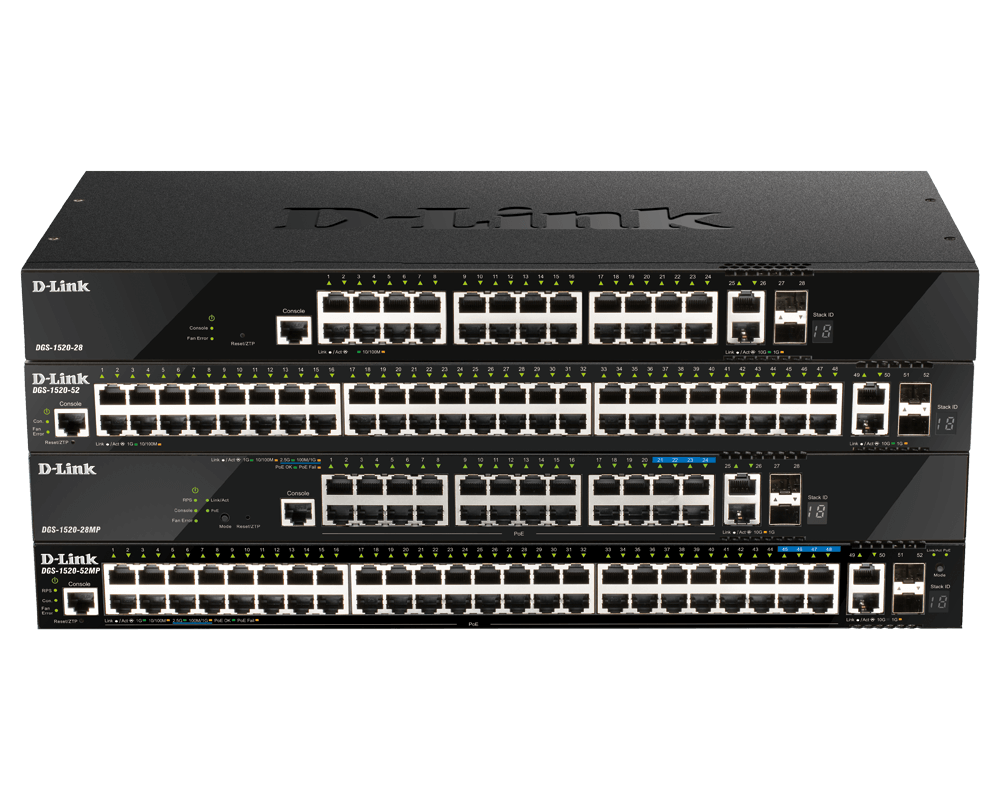 D-Link 16-Port Gigabit Stackable Smart Managed Switch with 2