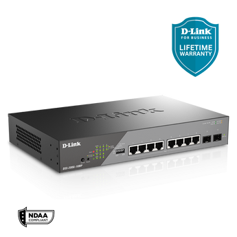 The DSS-200G Series is a range of switches designed to meet the surveillance requirements of small, medium, and enterprise businesses. Support for high-powered Pan Tilt Zoom (PTZ) cameras, automatic Surveillance VLAN, and 6kV surge protection make the DSS-200G Series ideal for IP surveillance deployments. A redesigned interface, various diagnostic and troubleshooting tools, and energy-efficient technologies provide a flexible solution to your surveillance requirements.