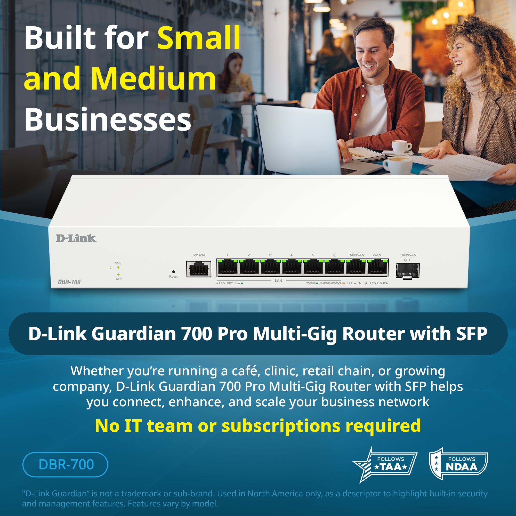 Dbr System D-Link Guardian 700 Pro Multi-Gig Business Router with SFP (DBR-700 ...