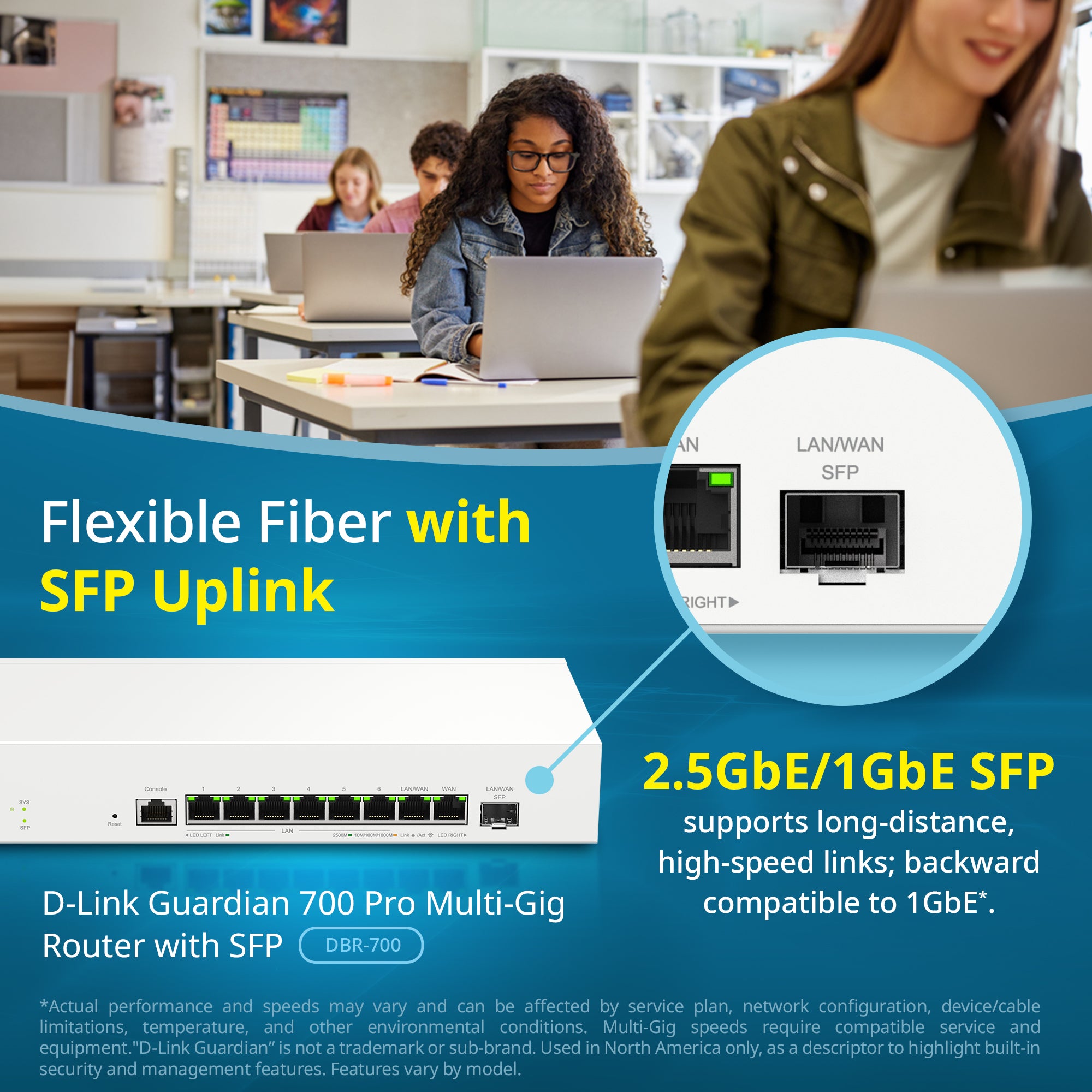 Data Business Routers D-Link Guardian 700 Pro Multi-Gig Business Router with SFP (DBR-700 ...