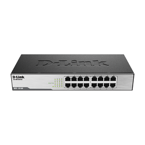 D-Link 16-Port Fast Ethernet Unmanaged Plug and Play Switch | Fanless | Desktop/Rackmount (DES-1016D)