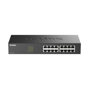 D-Link 16-Port Fast Ethernet Unmanaged Plug and Play Switch | Fanless | Desktop/Rackmount (DES-1016D)