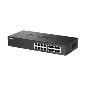 D-Link 16-Port Fast Ethernet Unmanaged Plug and Play Switch | Fanless | Desktop/Rackmount (DES-1016D)