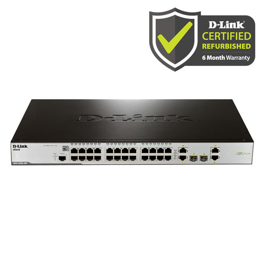 D-Link [Certified Refurbished] 28 Port xStack Fast Ethernet L2 Managed Switch - (DES-3200-28P/RE)
