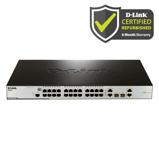 D-Link [Certified Refurbished] 28 Port xStack Fast Ethernet L2 Managed Switch - (DES-3200-28P/RE)
