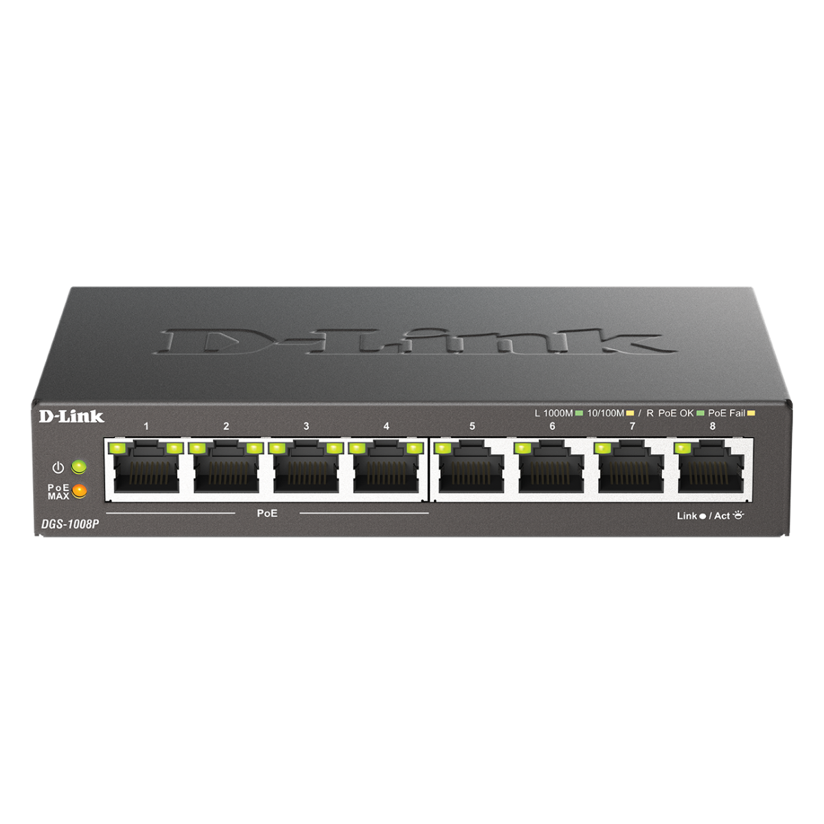 D-Link 8-Port Gigabit PoE+ Unmanaged/Plug and Play Switch (DGS D-Link 8-Port Gigabit PoE+ Unmanaged/Plug and Play Switch (DGS