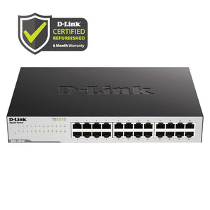 D-Link [Certified Refurbished] 24-Port Green Gigabit Ethernet Unmanaged Desktop Switch - (DGS-1024C/RE)