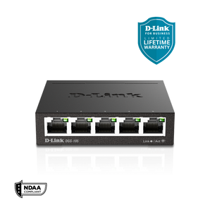 D-Link DGS-105 | 5-Port Gigabit Ethernet Switch | Unmanaged, Plug-&amp;-Play Network Splitter | Silent Fanless Metal | Desktop/Wall-Mount | QoS, IEEE802.3az Energy-Saving | Limited Lifetime Warranty (DGS-105)