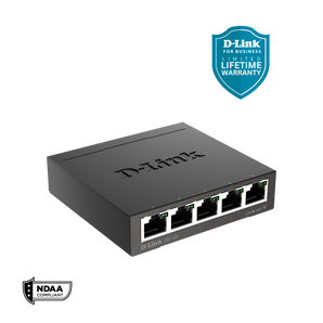 D-Link 5-Port Gigabit Unmanaged/Plug and Play Switch | Fanless | Metal Compact Desktop - (DGS-105)