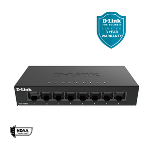 D-Link 8-Port Gigabit Ethernet Unmanaged Metal Compact Switch - (DGS-108GL)