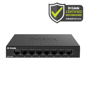 D-Link [Certified Refurbished] 8-Port Gigabit Ethernet Unmanaged Metal Compact Switch - (DGS-108GL/RE)