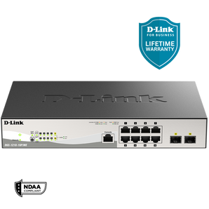 D-Link 10-Port Gigabit PoE Metro Ethernet Switch with 2 SFP Ports - (DGS-1210-10P/ME)