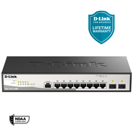 D-Link 10-Port Metro Gigabit Ethernet Managed Desktop Switch - (DGS-1210-10/ME)