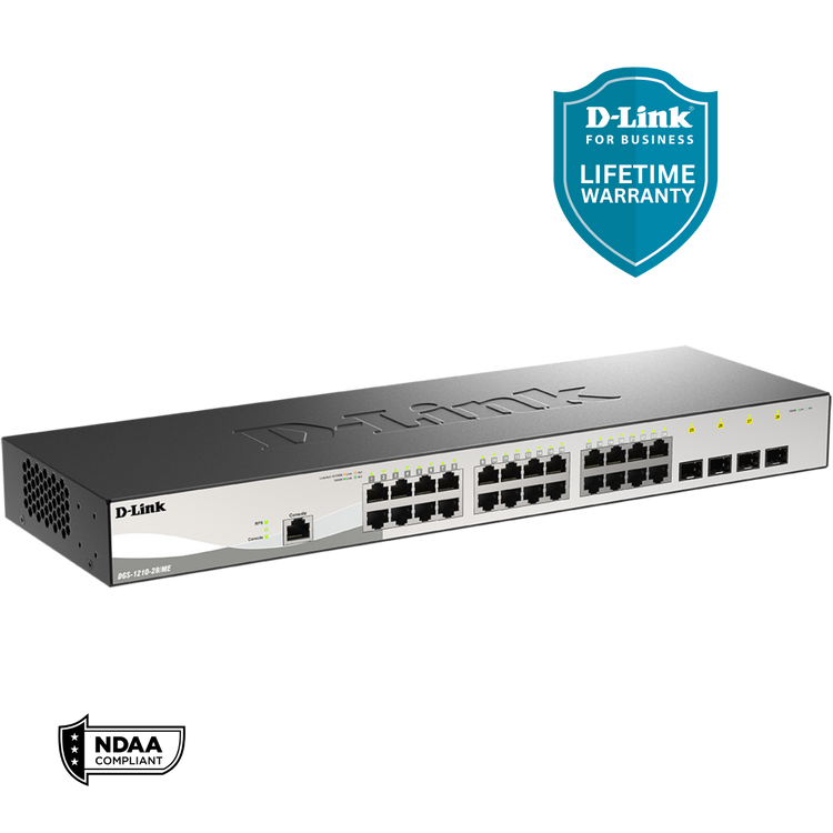 D-Link 28-Port Metro Gigabit Ethernet Managed Desktop Switch - (DGS-1210-28/ME)
