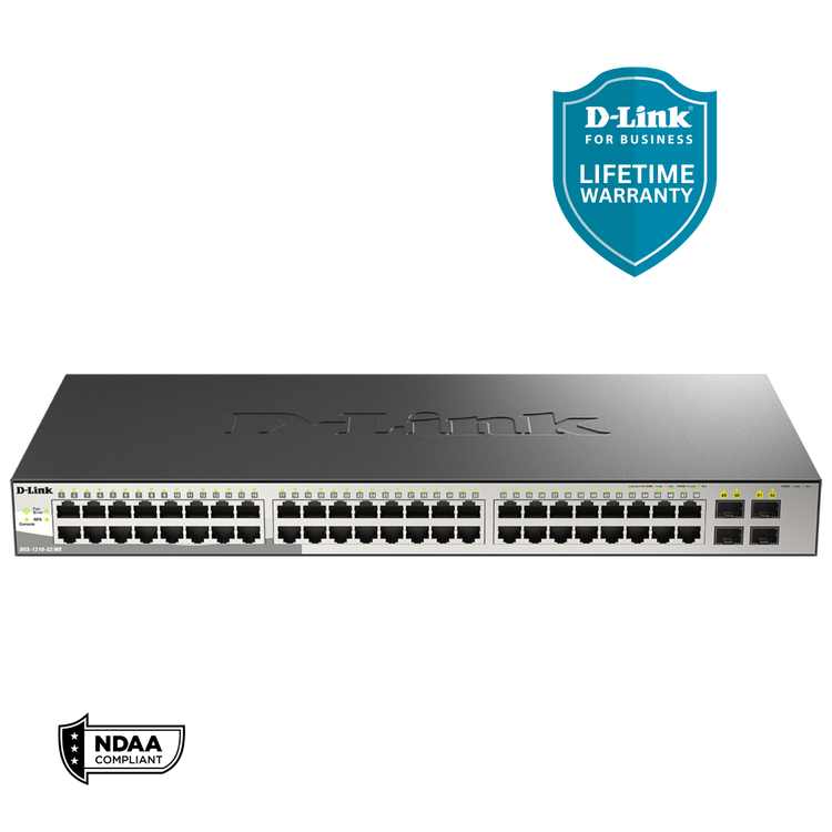 D-Link 52-Port Metro Gigabit Ethernet Managed Desktop Switch - (DGS-1210-52/ME)