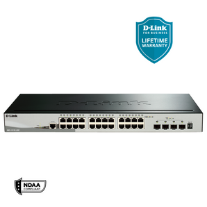 D-Link 28-Port Gigabit Stackable Smart Managed Switch with 10G Uplinks | 24 Gigabit Ports + 4 10GbE SFP+ Ports| L3 Lite |VLANs |Web Managed |Surveillance Mode |NDAA Compliant - (DGS-1510-28X)