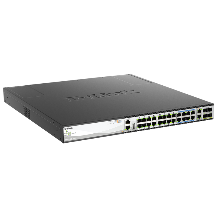 D-Link 30-Port Fully Managed Multi-Gigabit PoE++ Stackable Switch with 2 10G & 4 25G Ports (DMS-3130-30PS)