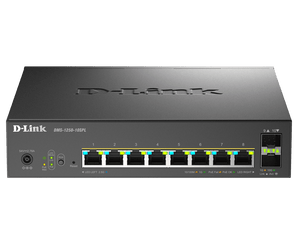 D-Link 10-Port Multi-Gigabit Smart Managed PoE Switch with 2 10G SFP+ (DMS-1250-10SPL) | 8 2.5G PoE Ports