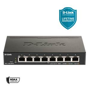 D-Link 8-Port Gigabit Smart Managed PoE+ Switch | 8 PoE+ Ports (64W) | Compact Metal Desktop |NDAA Compliant - (DGS-1100-08PV2)