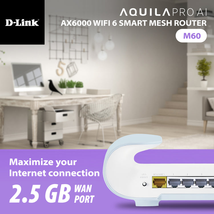 D-Link AQUILA PRO AI AX6000 Dual-Band Wi-Fi 6 Mesh System (M60/2)