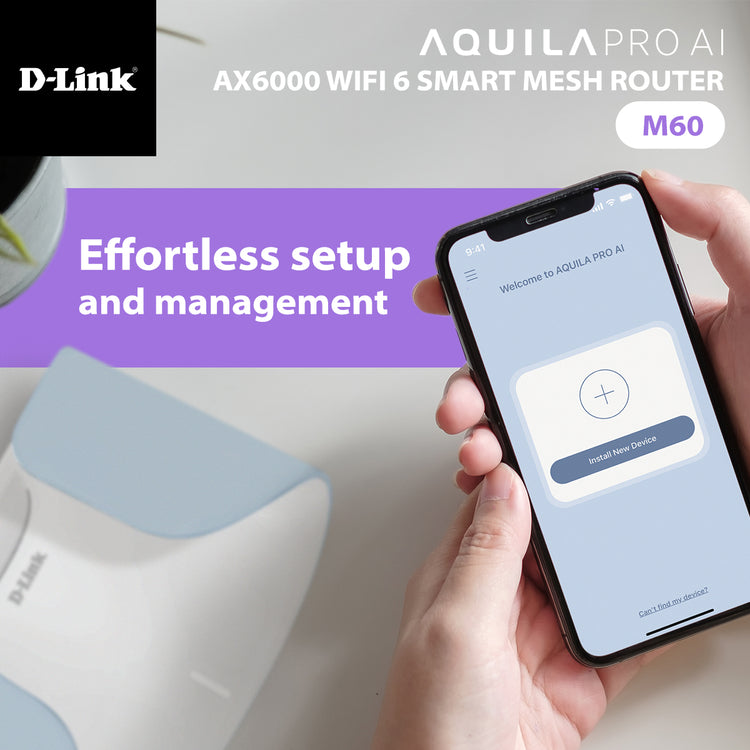 D-Link AQUILA PRO AI AX6000 Dual-Band Wi-Fi 6 Router (M60)