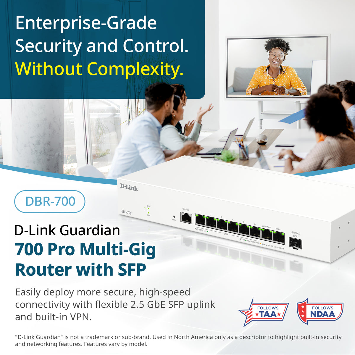 D-Link Guardian 700 Pro Multi-Gig Business Router with SFP (DBR-700 ...