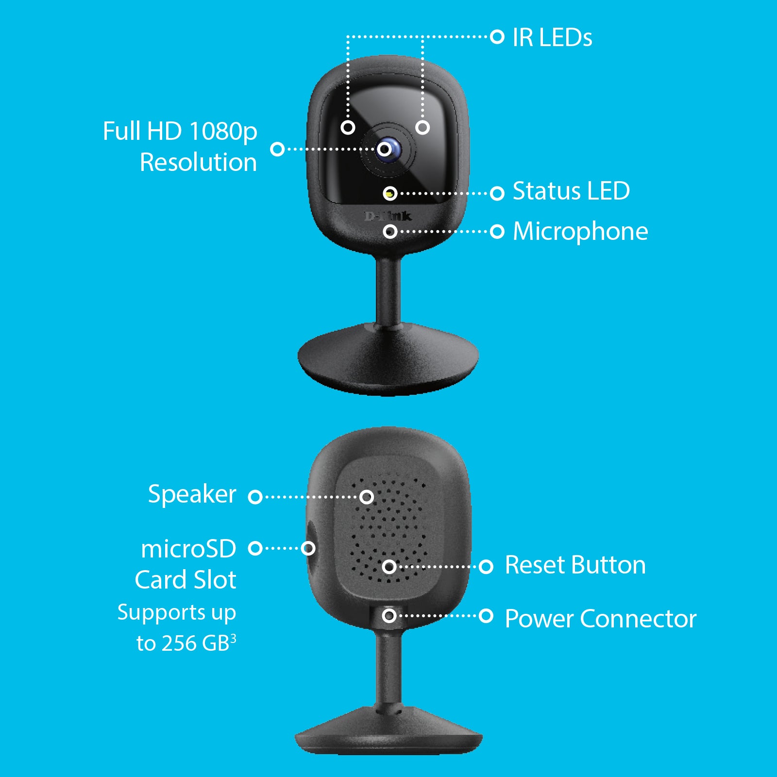 D-Link Pro Series Compact Full HD Pro Wi-Fi Camera w/1080p, Sound & Mo ...