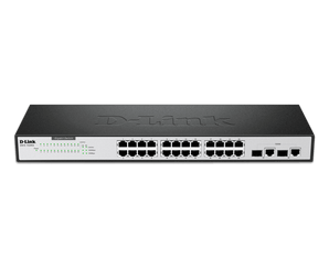 D-Link 24-Port Fast Ethernet Unmanaged Rackmount Switch with 2 Gigabit Ports - (DES-1026G)