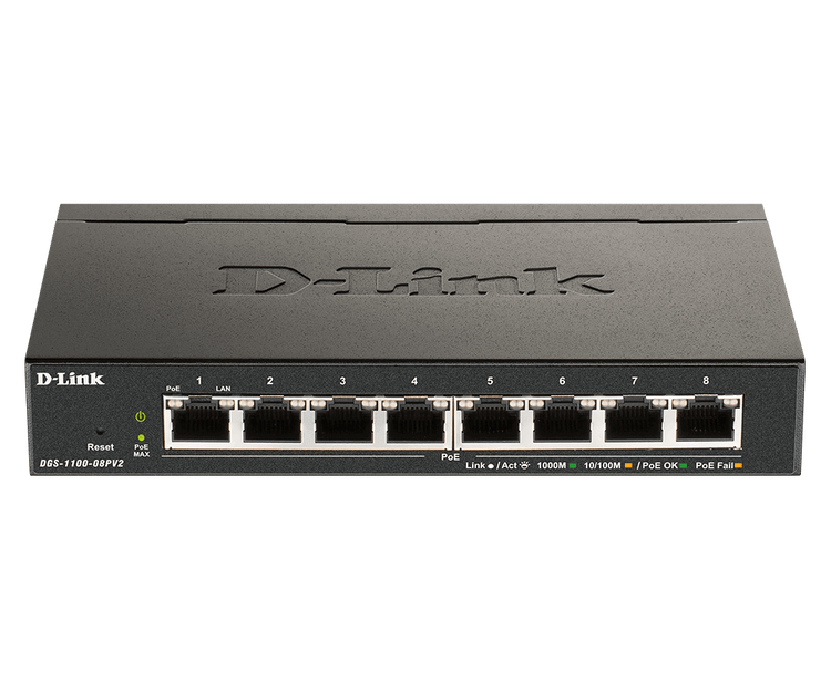 D-Link 8-Port Gigabit PoE Smart Managed Switch - (DGS-1100-08PV2)