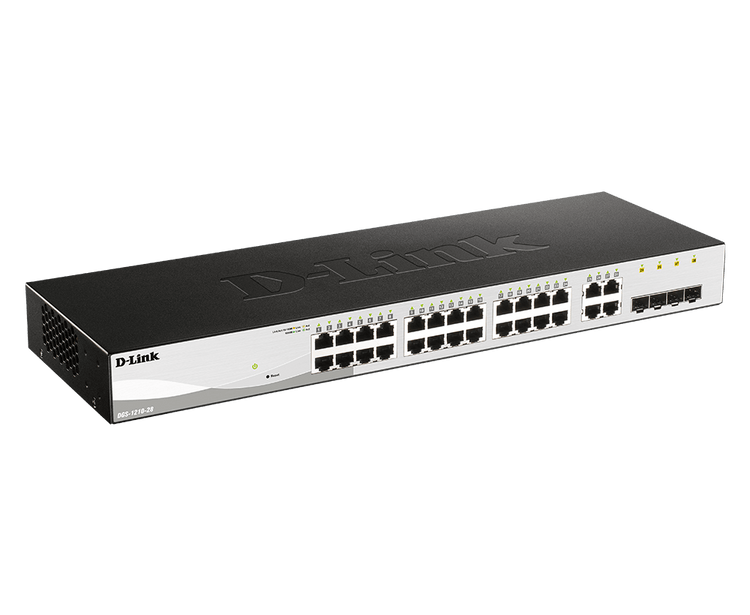 D-Link 24-Port Gigabit Smart Managed Switch (193W PoE Budget) with 4 Combo SFP Ports- (DGS-1210-28)
