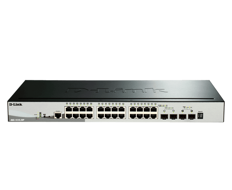 D-Link 24-Port PoE Gigabit Stackable Smart Managed Switch with 10G Uplinks - (DGS-1510-28P)
