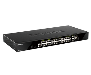 D-Link 28-Port Smart Managed Stackable Switch | 24 Gigabit Ethernet Ports + 4 10G SFP+ Uplink Ports | L3 | VLANs| Stacking | Surveillance Mode | Web Managed | Optional D-View | NDAA Compliant (DGS-1520-28)