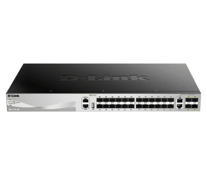 D-Link 30-Port Managed Stackable Fiber Switch with 10GbE Ports | 24 Gigabit SFP Ports + 2 10GbE Copper Ports + 4 10G SFP+ Uplink Ports | L3 | Stacking | Optional D-View | NDAA Compliant - (DGS-3130-30S)