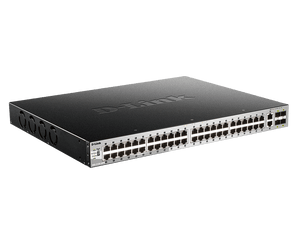 D-Link 54-Port Managed Stackable PoE+ Switch with 10GbE Ports | 48 PoE+ Ports (370W/740W) + 2 10GbE Copper Ports + 4 10G SFP+ Uplink Ports | L3 | Stacking | Optional D-View | NDAA Compliant -(DGS-3130-54PS)