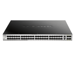 D-Link 54-Port Managed Stackable Fiber Switch with 10GbE Ports | 48 Gigabit Fiber Ports + 2 10GbE Copper Ports + 4 10G SFP+ Uplink Ports | L3 | Stacking | Web Managed | Optional D-View | NDAA Compliant - (DGS-3130-54S)