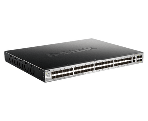 D-Link 54-Port Managed Stackable Fiber Switch with 10GbE Ports | 48 Gigabit Fiber Ports + 2 10GbE Copper Ports + 4 10G SFP+ Uplink Ports | L3 | Stacking | Web Managed | Optional D-View | NDAA Compliant - (DGS-3130-54S)