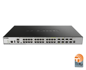 D-Link 28-Port Managed Stackable Switch with 10GbE Ports | 20 GbE Ports + 4 Combo 1GbE/SFP Ports + 4 10GbE SFP+ Uplink Ports | L3 | Stacking | Web Managed | Optional D-View | NDAA Compliant - (DGS-3630-28TC/SI)