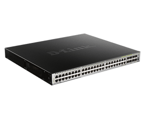 D-Link 52-Port Managed Stackable Switch with 10GbE Ports | 44 GbE Ports + 4 Combo 1GbE/SFP Ports + 4 10GbE SFP+ Uplink Ports | L3 | Stacking | Web Managed | Optional D-View | NDAA Compliant - (DGS-3630-52PC/SI)