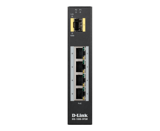 D-Link 5-Port Gigabit Unmanaged Industrial PoE Switch - (DIS-100G-5PSW)