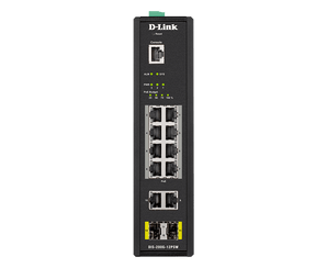 D-Link 12-Port Gigabit Smart Managed Industrial PoE Switch-Wide Temp-240W PoE Budget - (DIS-200G-12PSW)