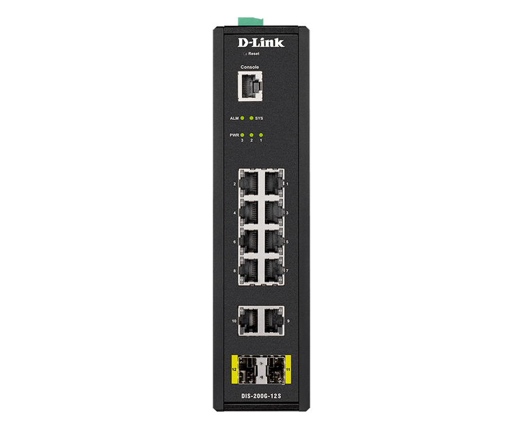 D-Link 12-Port Gigabit Smart Managed Industrial Switch - (DIS-200G-12S)