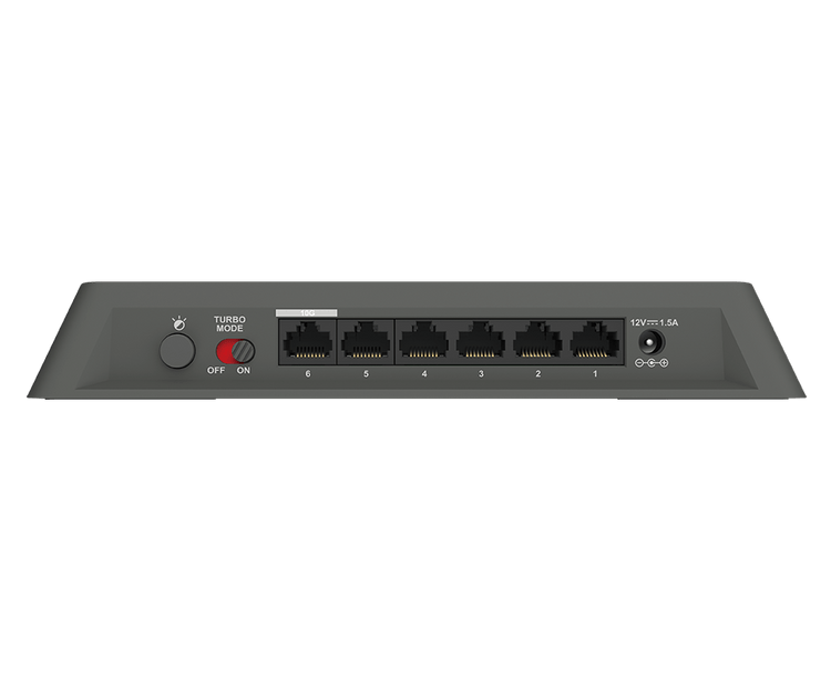 D-Link 6-Port Multi-Gigabit (1x10Gbps & 5x2.5Gbps) Ethernet Switch with PC Gaming Turbo-mode and Color Indicator - (DMS-106XT)