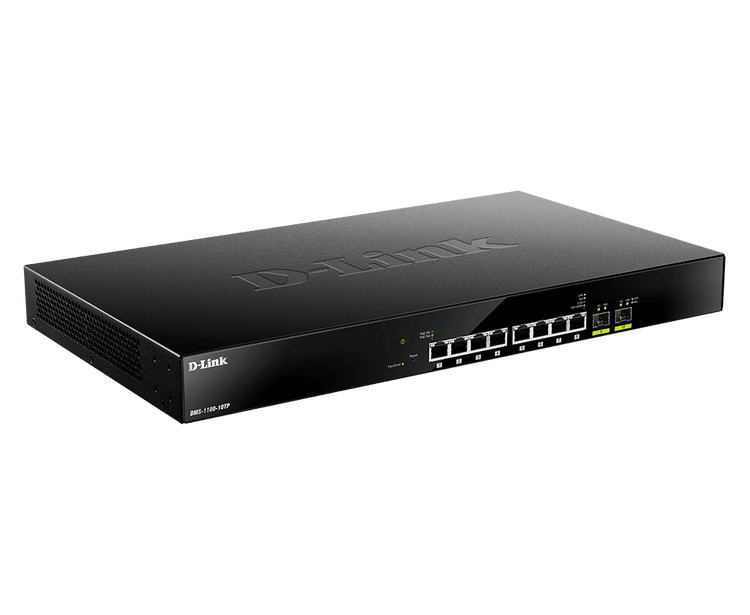 D-Link 8-Port Multi-Gigabit Ethernet Smart Managed PoE Switch with 2 10GbE SFP+ Ports - (DMS-1100-10TP)