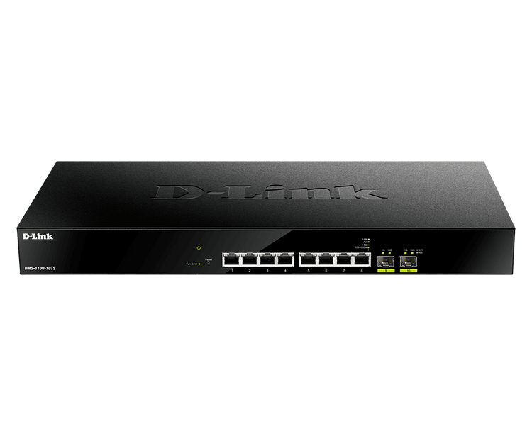 D-Link 8-Port Multi-Gigabit Ethernet Smart Managed Switch with 2 10GbE SFP+ ports - (DMS-1100-10TS)