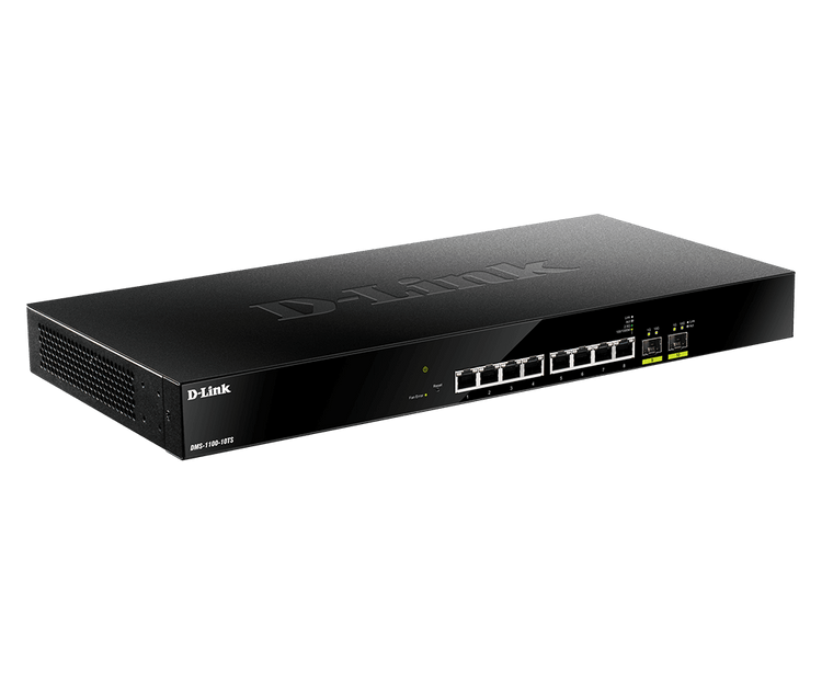 D-Link 8-Port Multi-Gigabit Ethernet Smart Managed Switch with 2 10GbE SFP+ ports - (DMS-1100-10TS)
