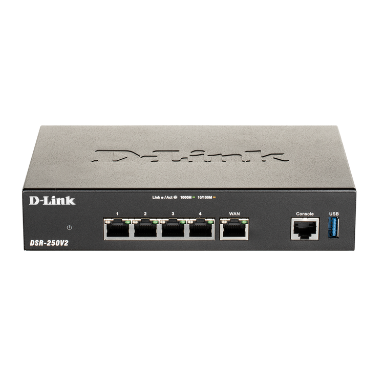 D-Link Front Profile DSR-250v2 5 Gigabit VPN Router