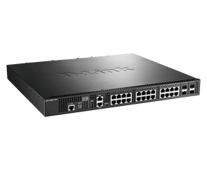 D-Link 24-Port 10BASE-T Gigabit Ethernet Managed Layer 3 Stackable Switch with 4 x 10GBase-T/SFP+ Combo Ports - (DXS-3400-24TC)